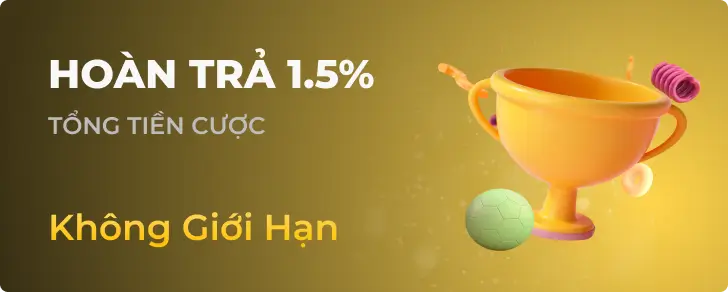 Ưu đãi 8kbet: HOÀN TRẢ 1.5%